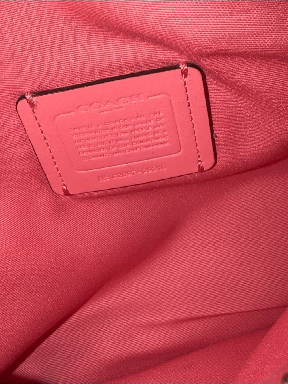 COACH Brown Signature Crossbody with Pink Trim and Strap